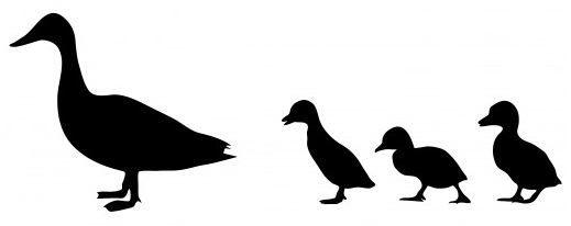 duck-and-ducklings-silhouette